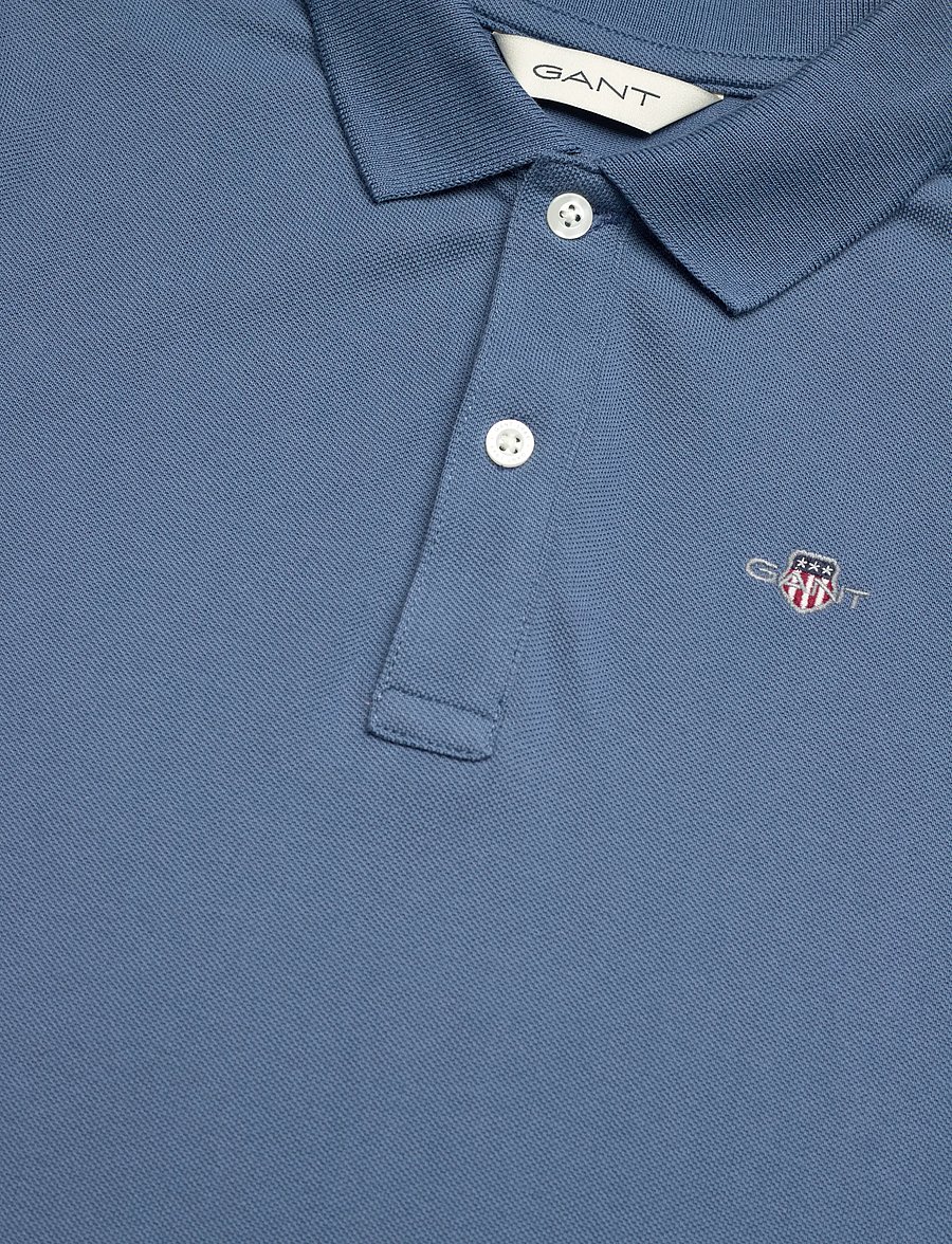 Gant Kids - Shield Pique SS Polo Shirt - kortærmede poloer - salty sea - 2