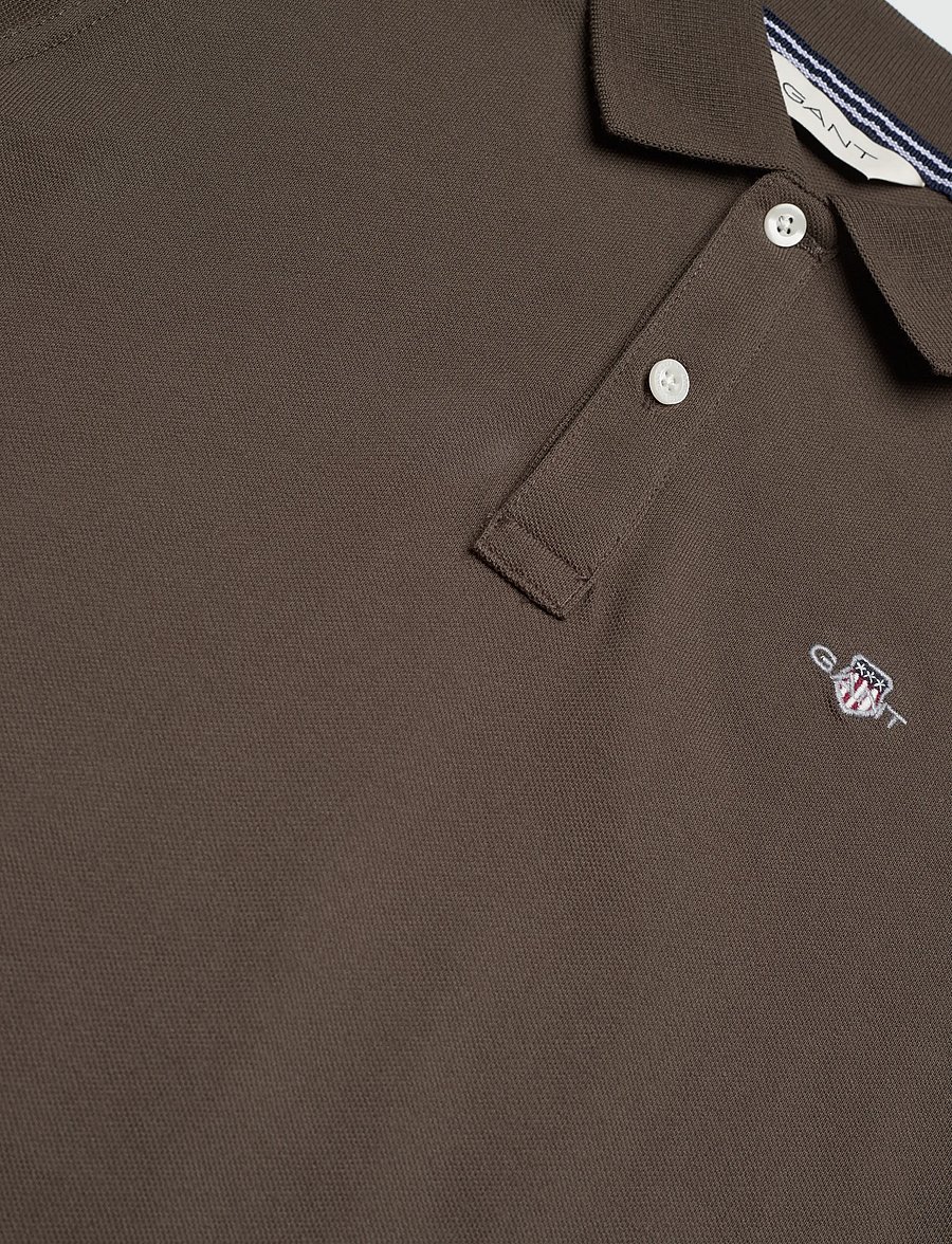 Gant Kids - Shield Pique SS Polo Shirt - kortærmede poloer - shadow brown - 2