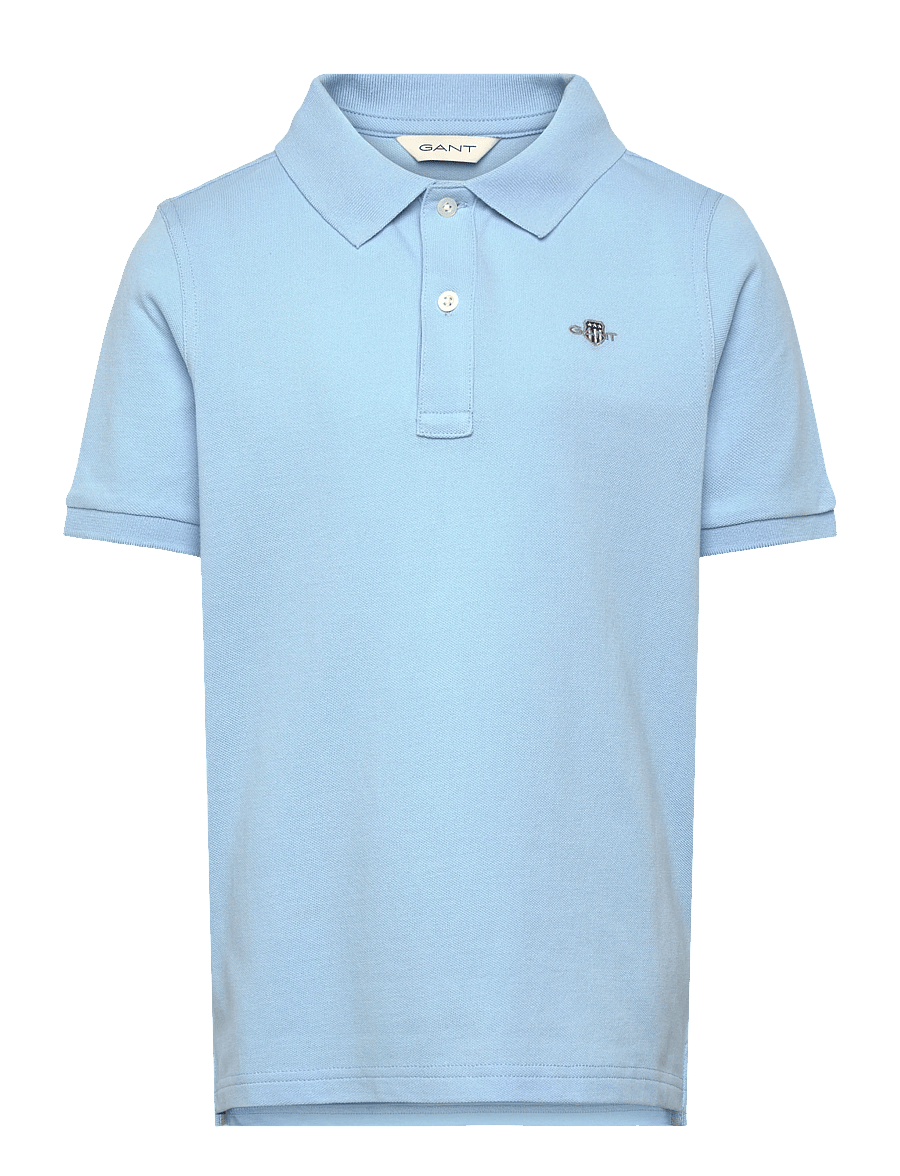 Gant Kids - Shield Pique SS Polo Shirt - kortærmede poloer - sky blue - 0
