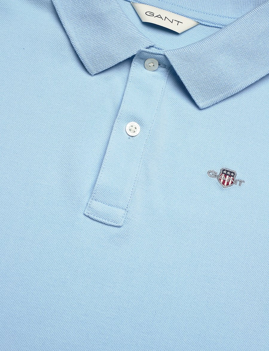 Gant Kids - Shield Pique SS Polo Shirt - kortærmede poloer - sky blue - 2