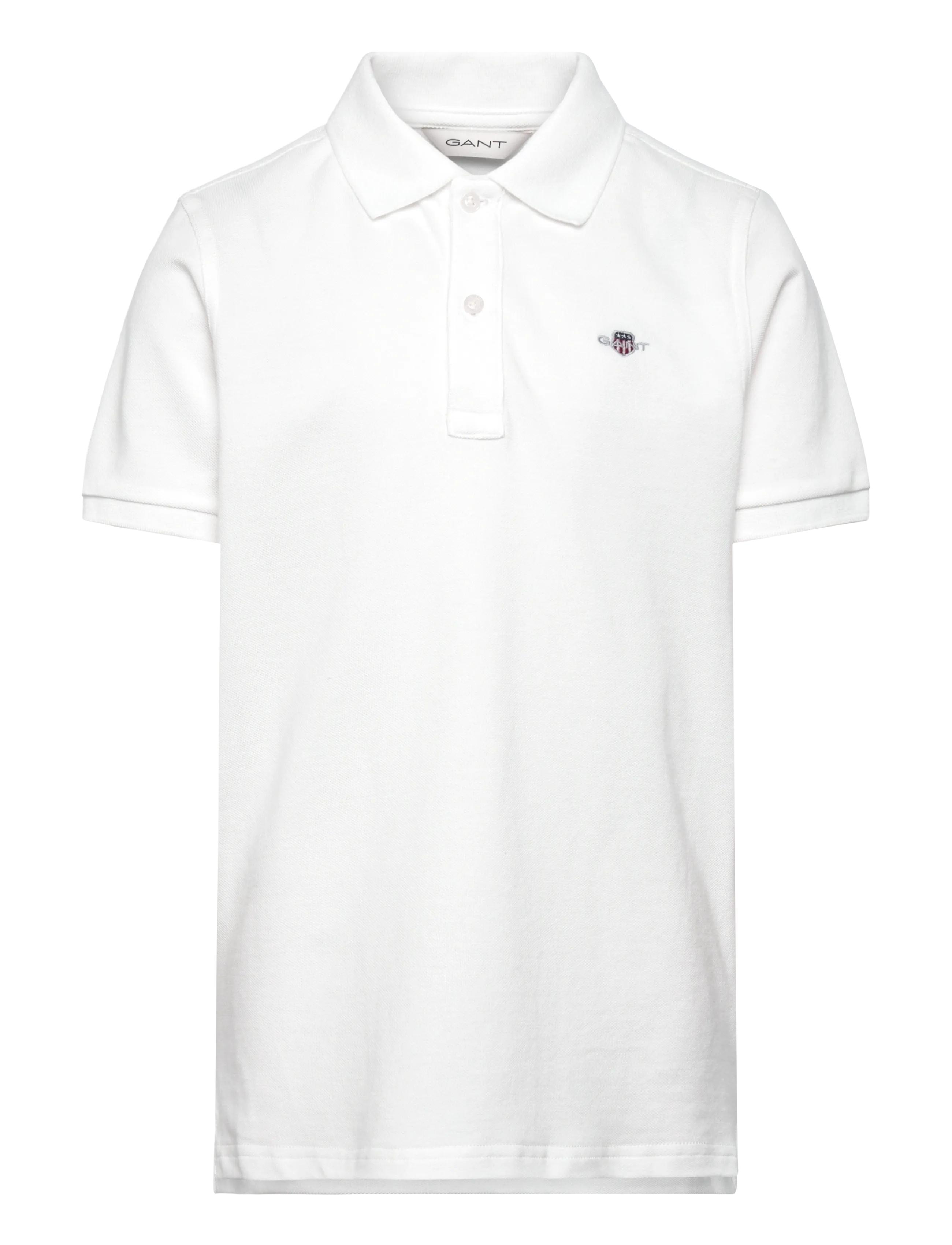 Gant Kids Shield Pique Ss Polo Shirt, Pique Kortærmet Poloshirt, Hvid, Str: 122