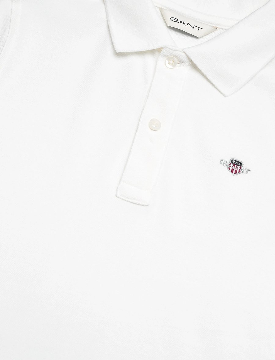Gant Kids - Shield Pique SS Polo Shirt - kortærmede poloer - white - 2