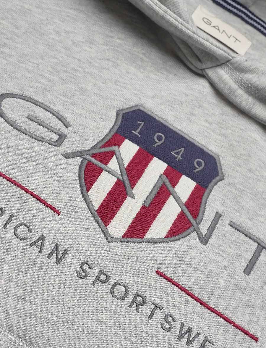 Gant Kids - Archive Shield Hoodie - huvtröjor - grey melange - 2