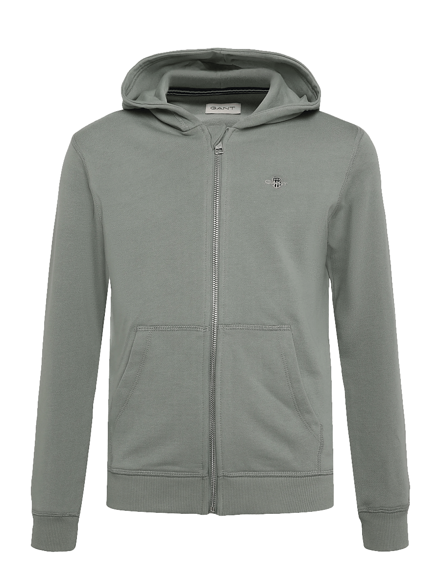 Gant Kids - Shield Full Zip Hoodie - hættetrøjer - ceramic grey - 0