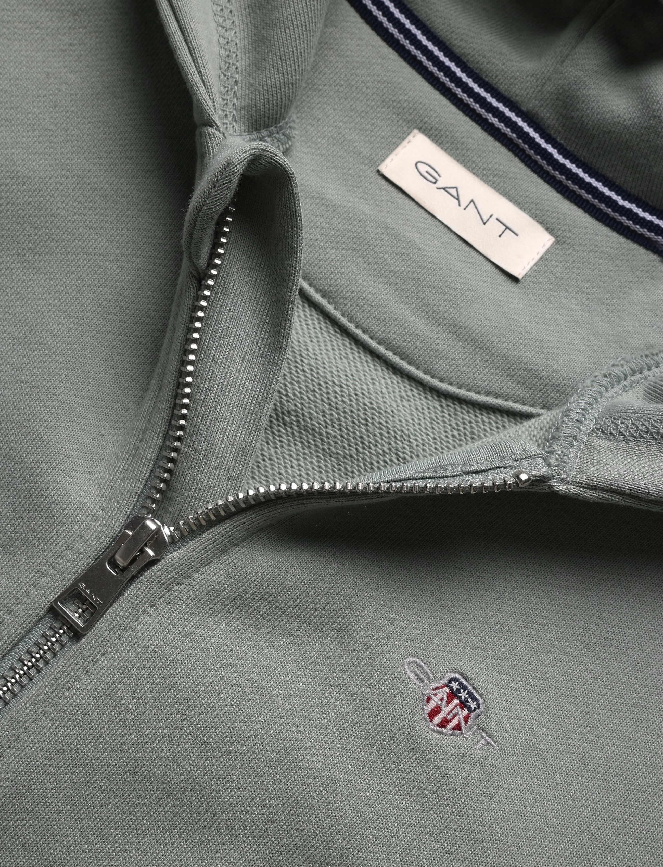 Gant Kids - Shield Full Zip Hoodie - hættetrøjer - ceramic grey - 2