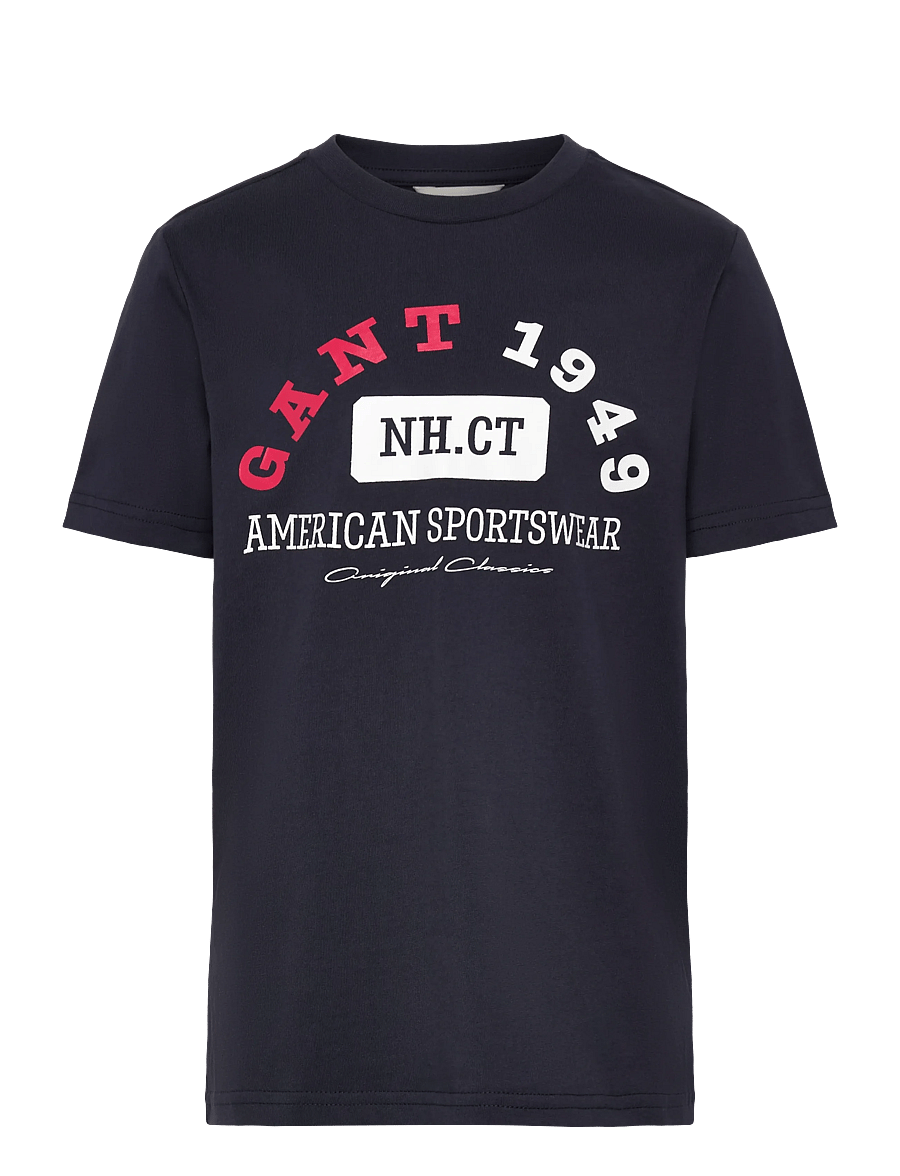 Gant Kids - American Sportswear Graphic SS T-Shirt - lühikeste varrukatega t-särgid - evening blue - 0