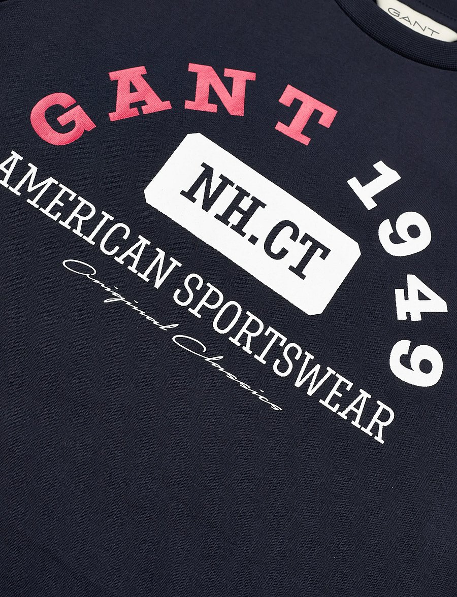 Gant Kids - American Sportswear Graphic SS T-Shirt - lühikeste varrukatega t-särgid - evening blue - 2