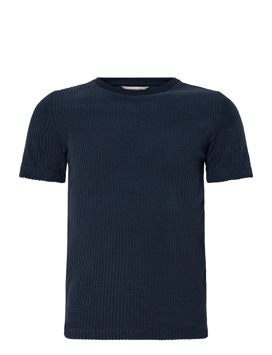 Gant Kids - Towelling Chain Stitch SS T-Shirt - kortærmede t-shirts - evening blue - 0