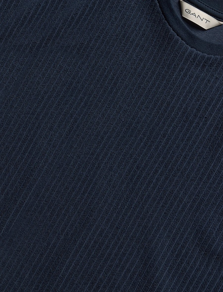 Gant Kids - Towelling Chain Stitch SS T-Shirt - kortærmede t-shirts - evening blue - 2