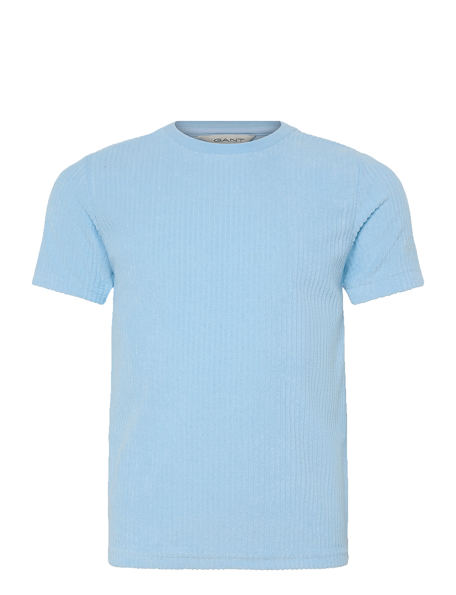 Gant Kids - Towelling Chain Stitch SS T-Shirt - kortærmede t-shirts - sky blue - 0