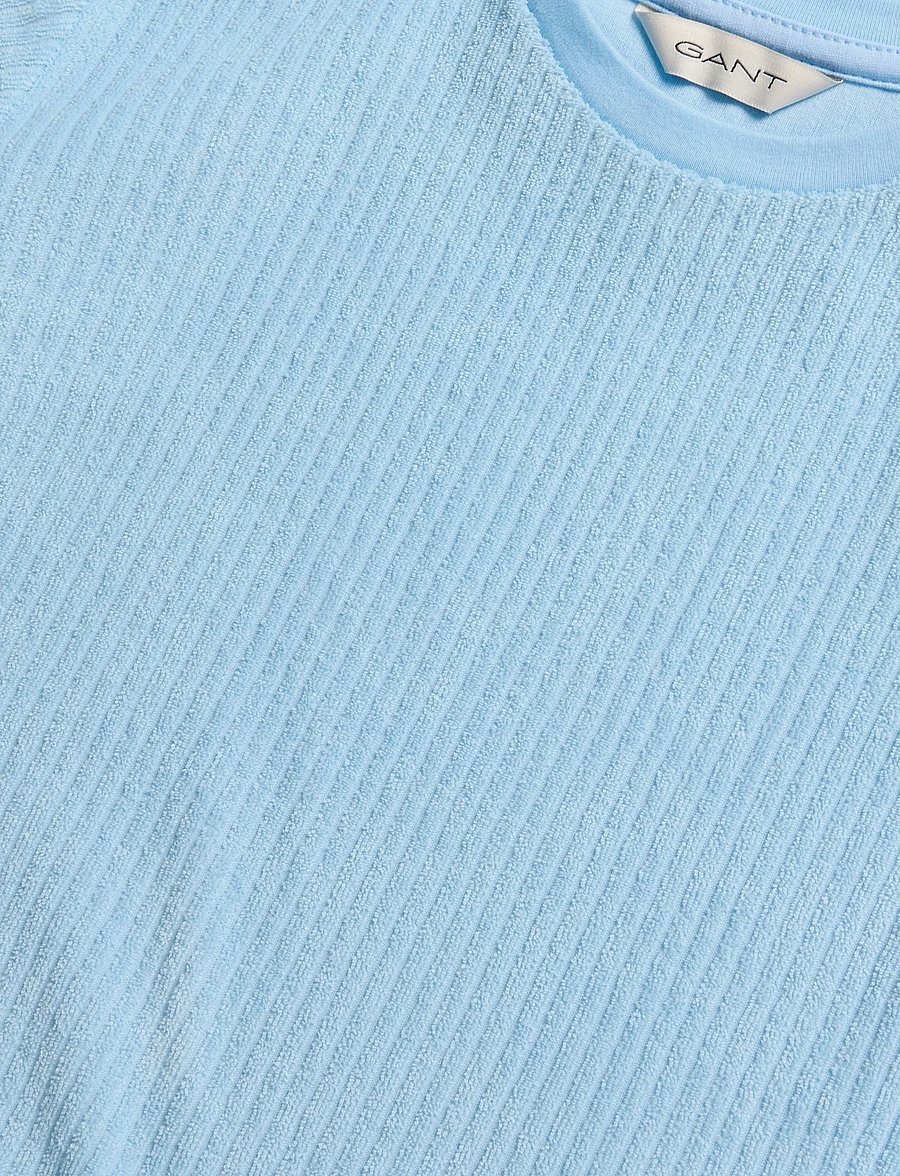 Gant Kids - Towelling Chain Stitch SS T-Shirt - kortærmede t-shirts - sky blue - 2