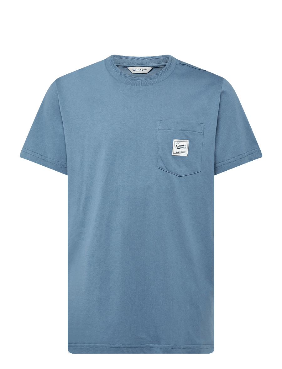 Gant Kids - Badge Pocket SS T-Shirt - lühikeste varrukatega t-särgid - salty sea - 0