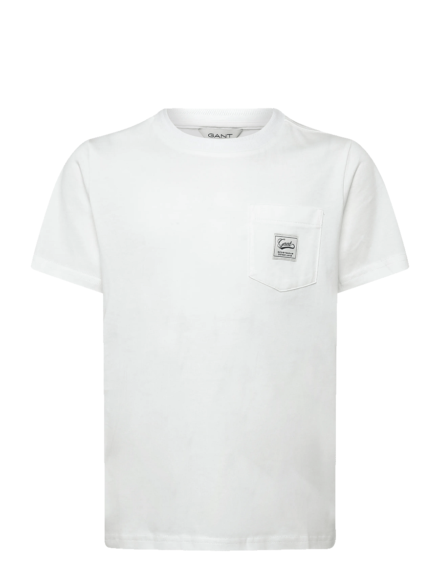 Gant Kids - Badge Pocket SS T-Shirt - lühikeste varrukatega t-särgid - white - 0