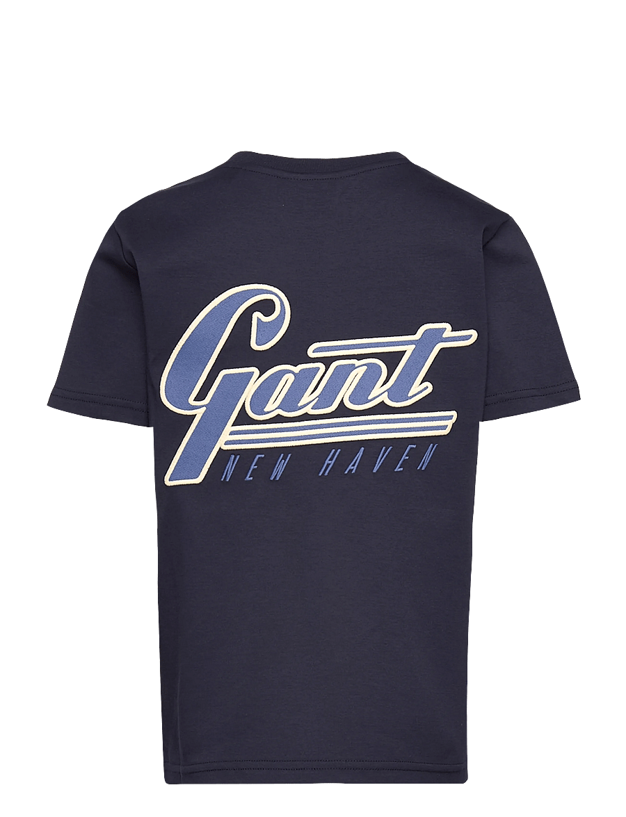 Gant Kids - Gant New Haven Graphic SS T-Shirt - kortærmede t-shirts - evening blue - 1