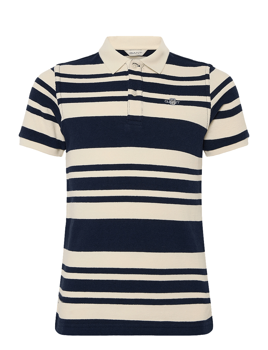 Gant Kids - Shield Stripe Texture SS Polo Shirt - evening blue - 0