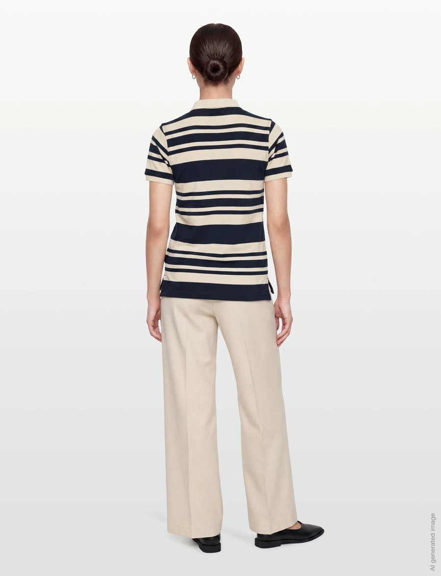 Gant Kids - Shield Stripe Texture SS Polo Shirt - kortærmede poloer - evening blue - 4