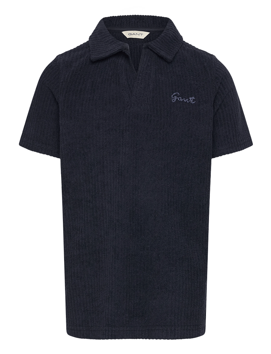 Gant Kids - Revere Collar Towelling Polo - kortermede poloskjorter - evening blue - 0
