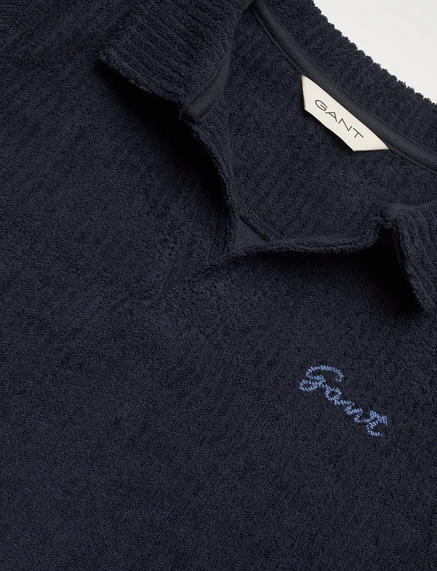 Gant Kids - Revere Collar Towelling Polo - kortermede poloskjorter - evening blue - 2