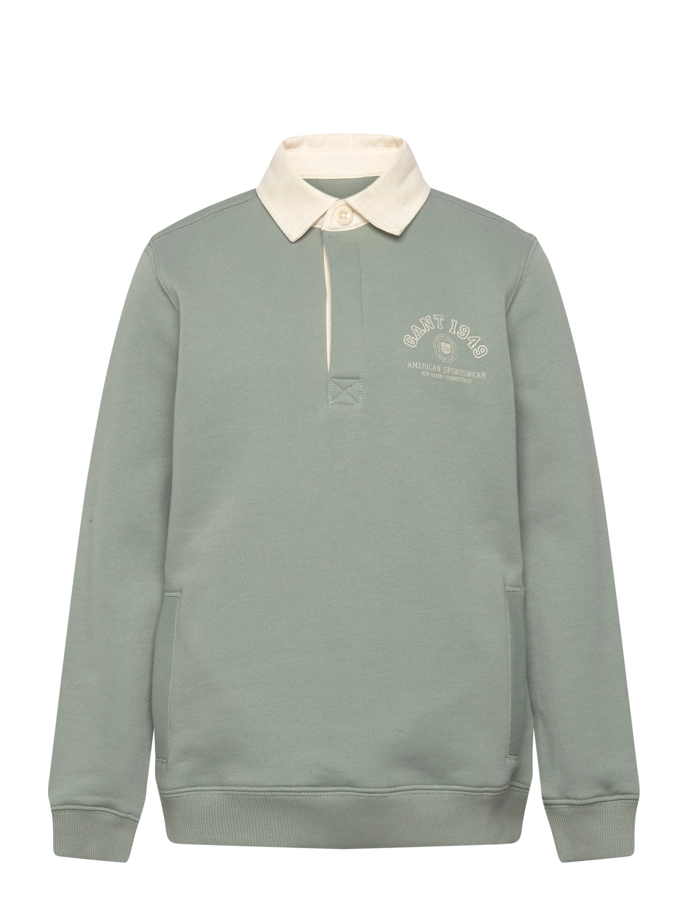 Gant Kids American Sportswear Rugby Polo Shirt - Teens 140-176 - CERAMIC GREY / khaki/green