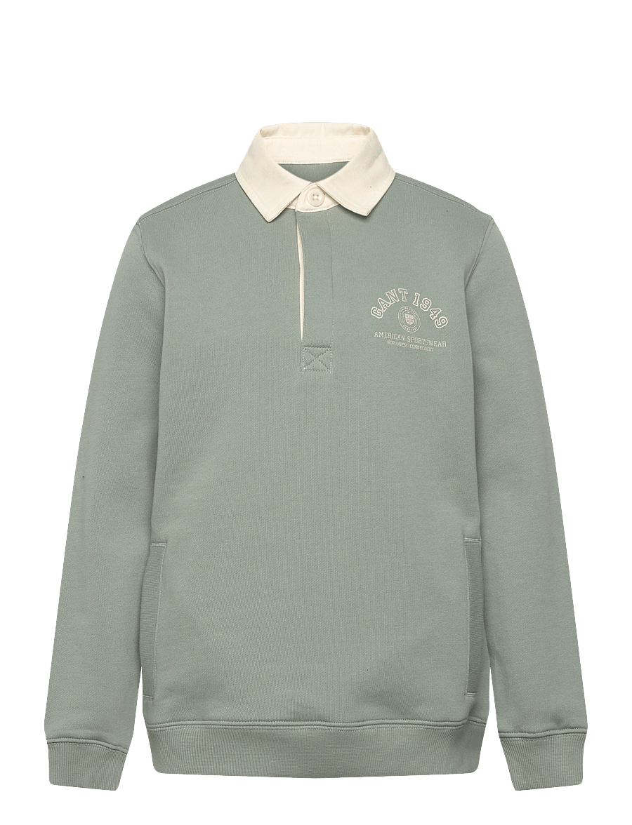 Gant Kids - American Sportswear Rugby Polo Shirt - langærmede poloer - ceramic grey - 0