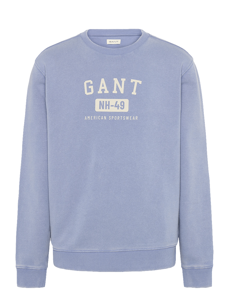Gant Kids - Ocean Wash Crew Neck Sweatshirt - sweatshirts - faded denim - 0