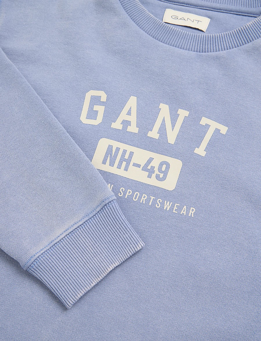 Gant Kids - Ocean Wash Crew Neck Sweatshirt - sweatshirts - faded denim - 2
