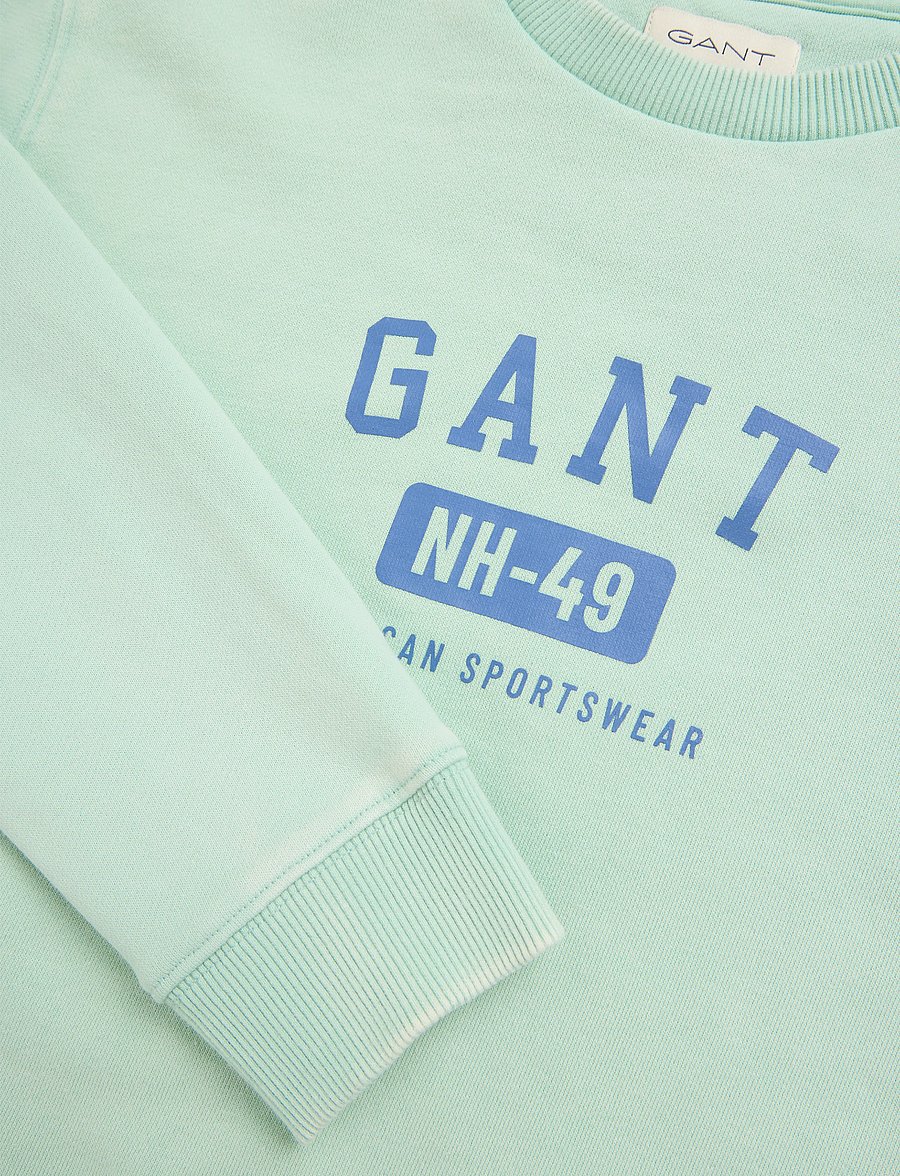 Gant Kids - Ocean Wash Crew Neck Sweatshirt - washed turquoise - 2