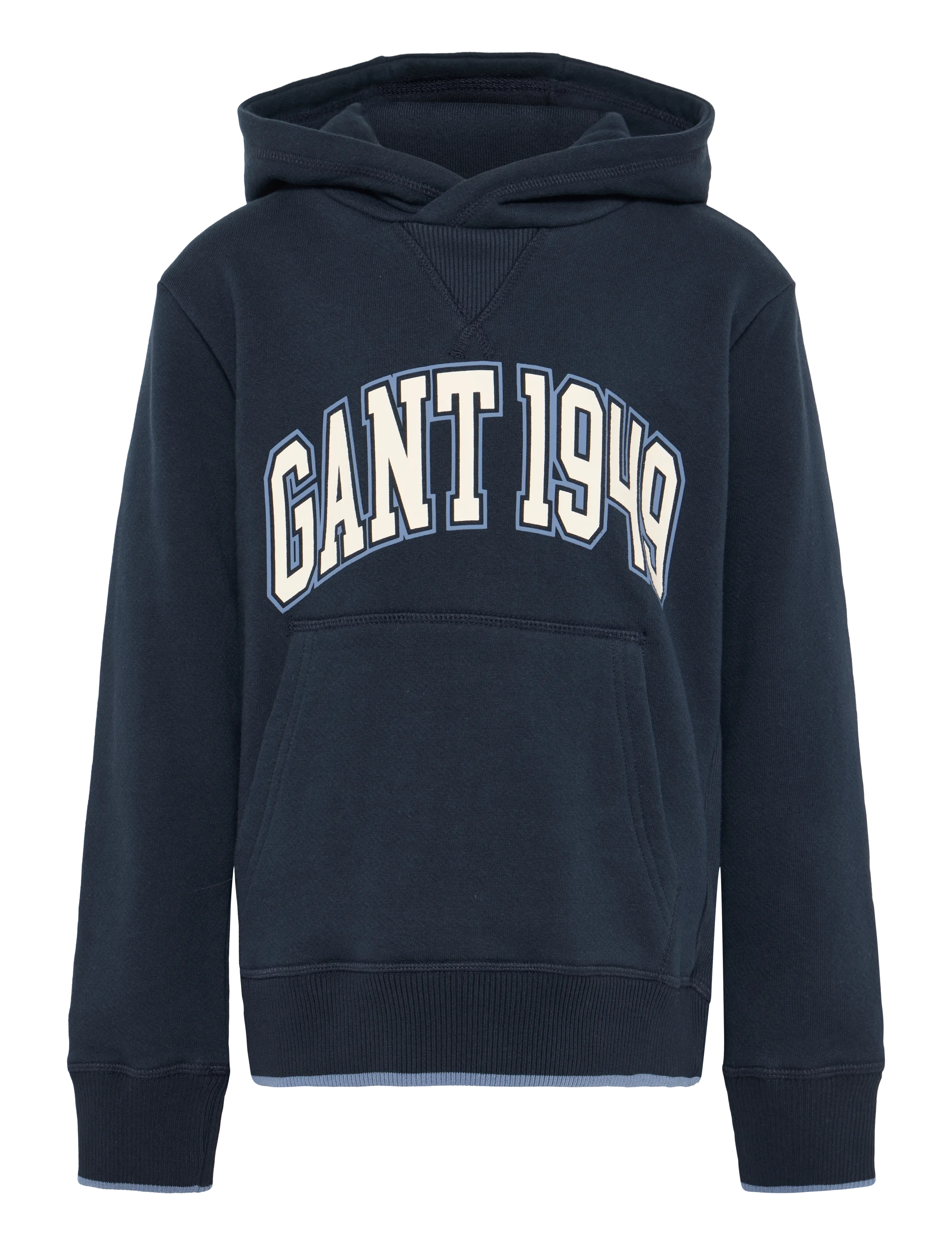 Gant Kids Collegiate Rib Insert Hoodie, 140, Navy, Sweatshirts & Hættetrøjer > Hættetrøjer, Børn