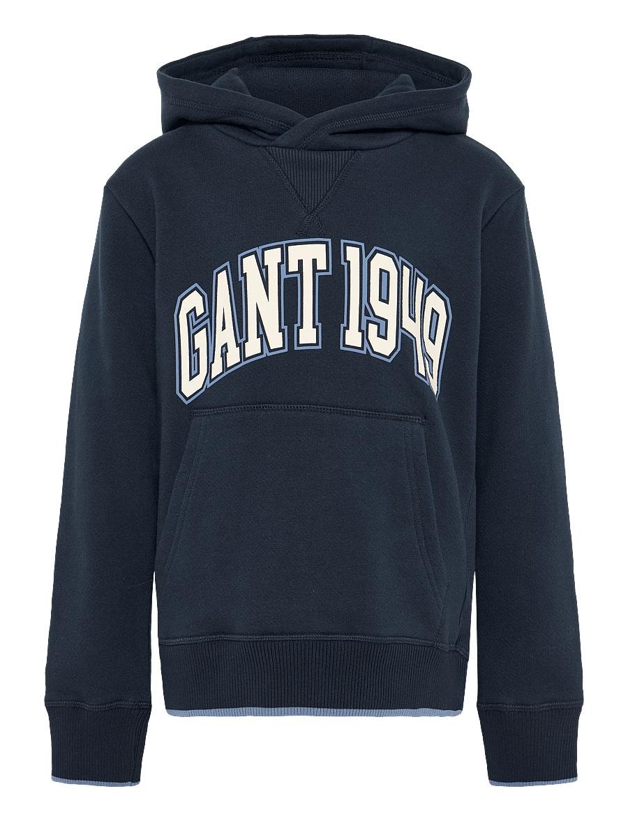 Gant Kids - Collegiate Rib Insert Hoodie - hættetrøjer - evening blue - 0