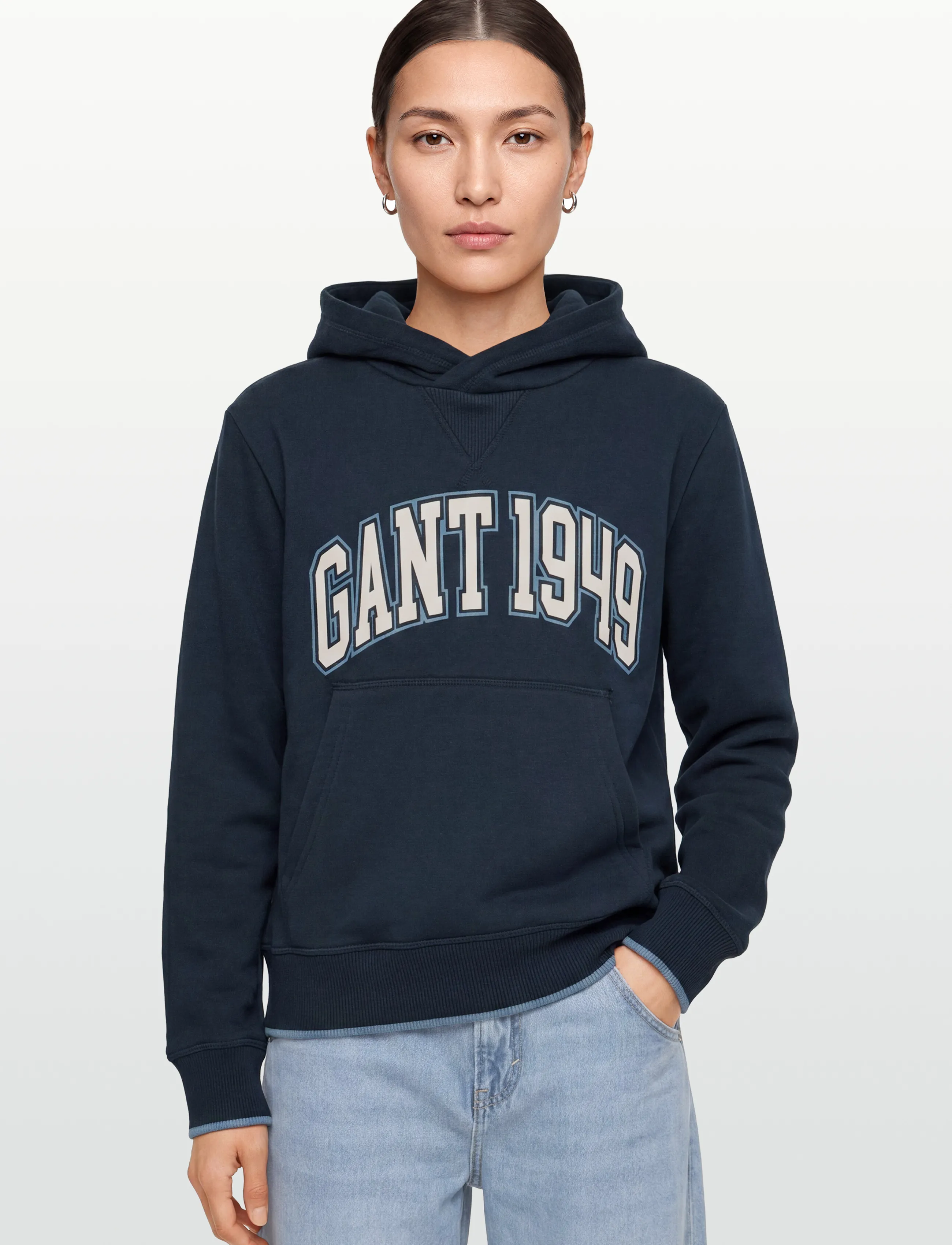 Gant Kids - Collegiate Rib Insert Hoodie - huvtröjor - evening blue - 3