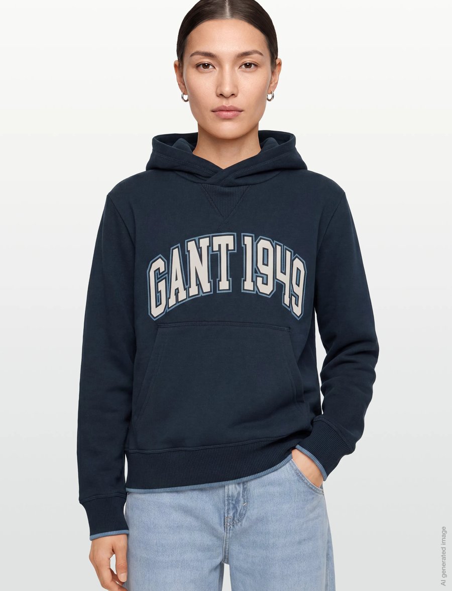 Gant Kids - Collegiate Rib Insert Hoodie - huvtröjor - evening blue - 3