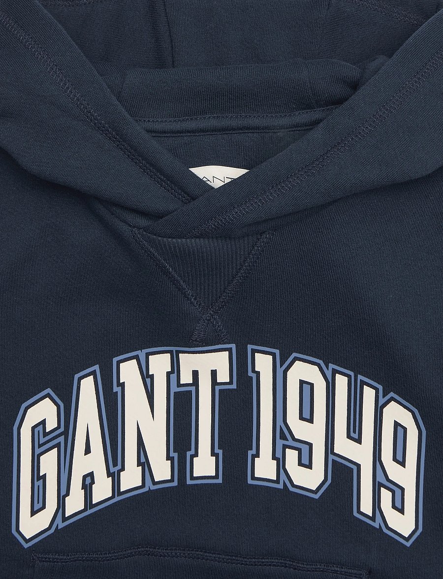 Gant Kids - Collegiate Rib Insert Hoodie - hættetrøjer - evening blue - 2