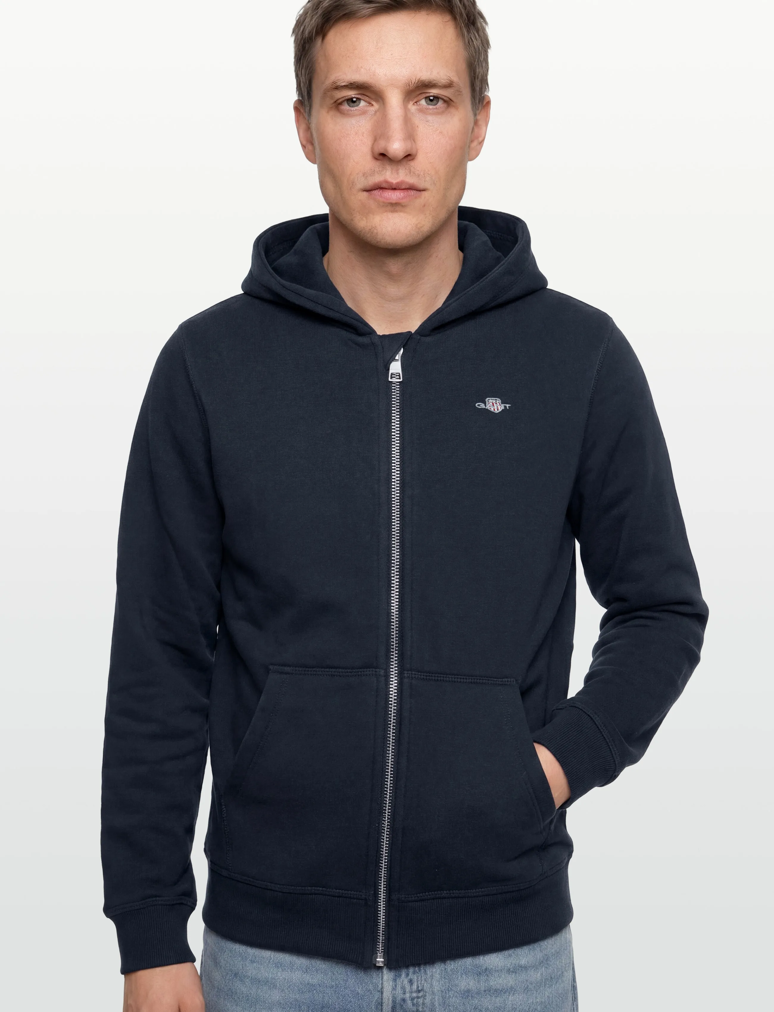Gant Kids - Shield Full Zip Sweat Hoodie - hoodies - evening blue - 3