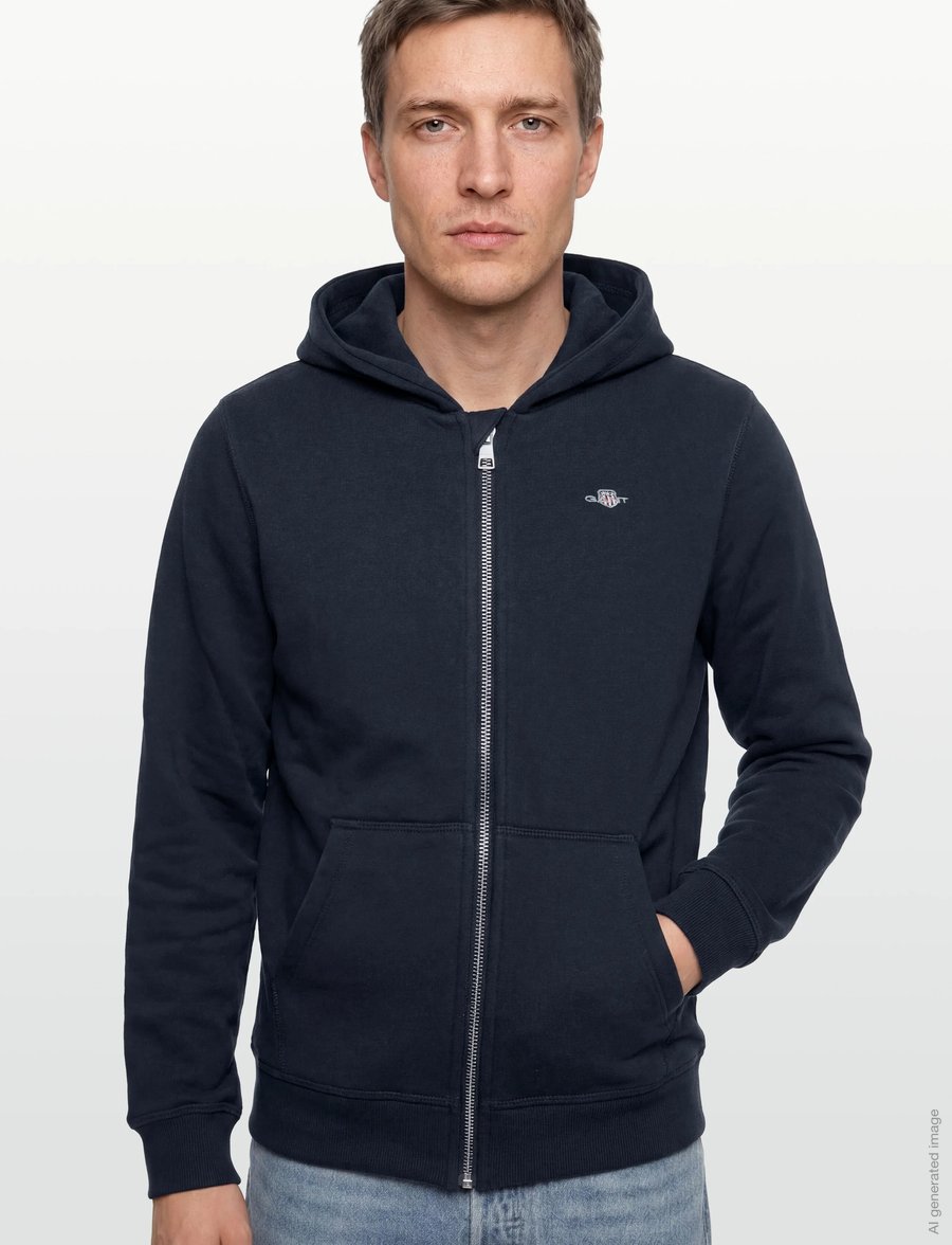 Gant Kids - Shield Full Zip Sweat Hoodie - huvtröjor - evening blue - 3