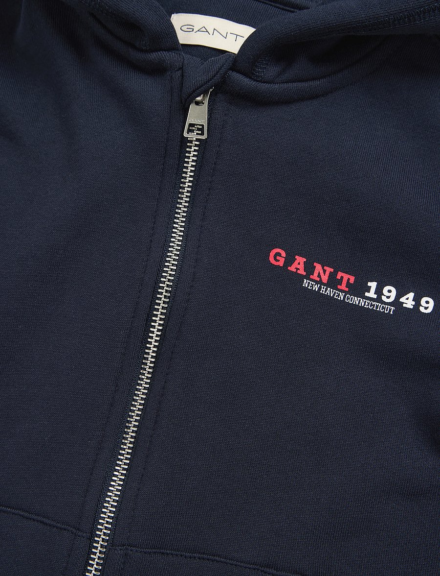 Gant Kids - Collegiate Graphic Full Zip Hoodie - hættetrøjer - evening blue - 2