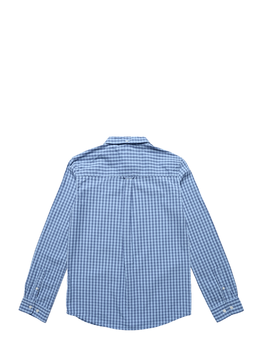 Gant Kids - Shield Gingham Poplin Shirt - langärmlige hemden - faded denim - 1