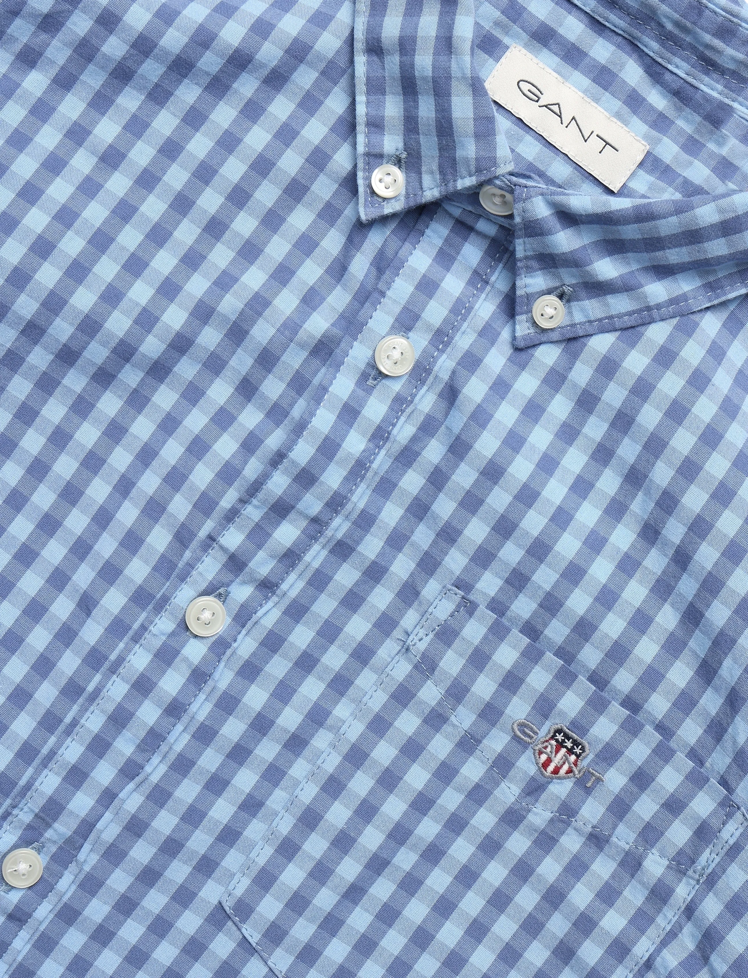 Gant Kids - Shield Gingham Poplin Shirt - langärmlige hemden - faded denim - 2