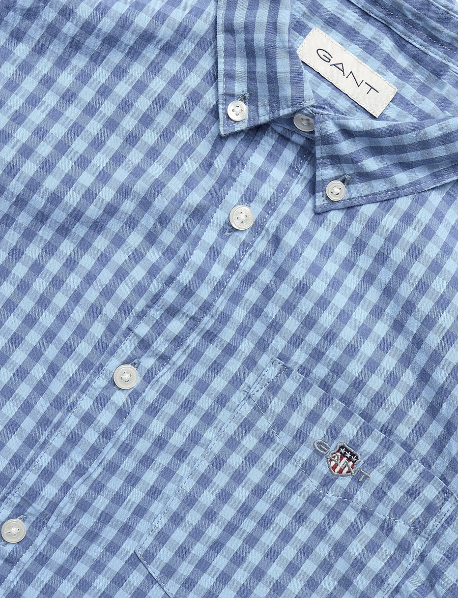 Gant Kids - Shield Gingham Poplin Shirt - langärmlige hemden - faded denim - 2