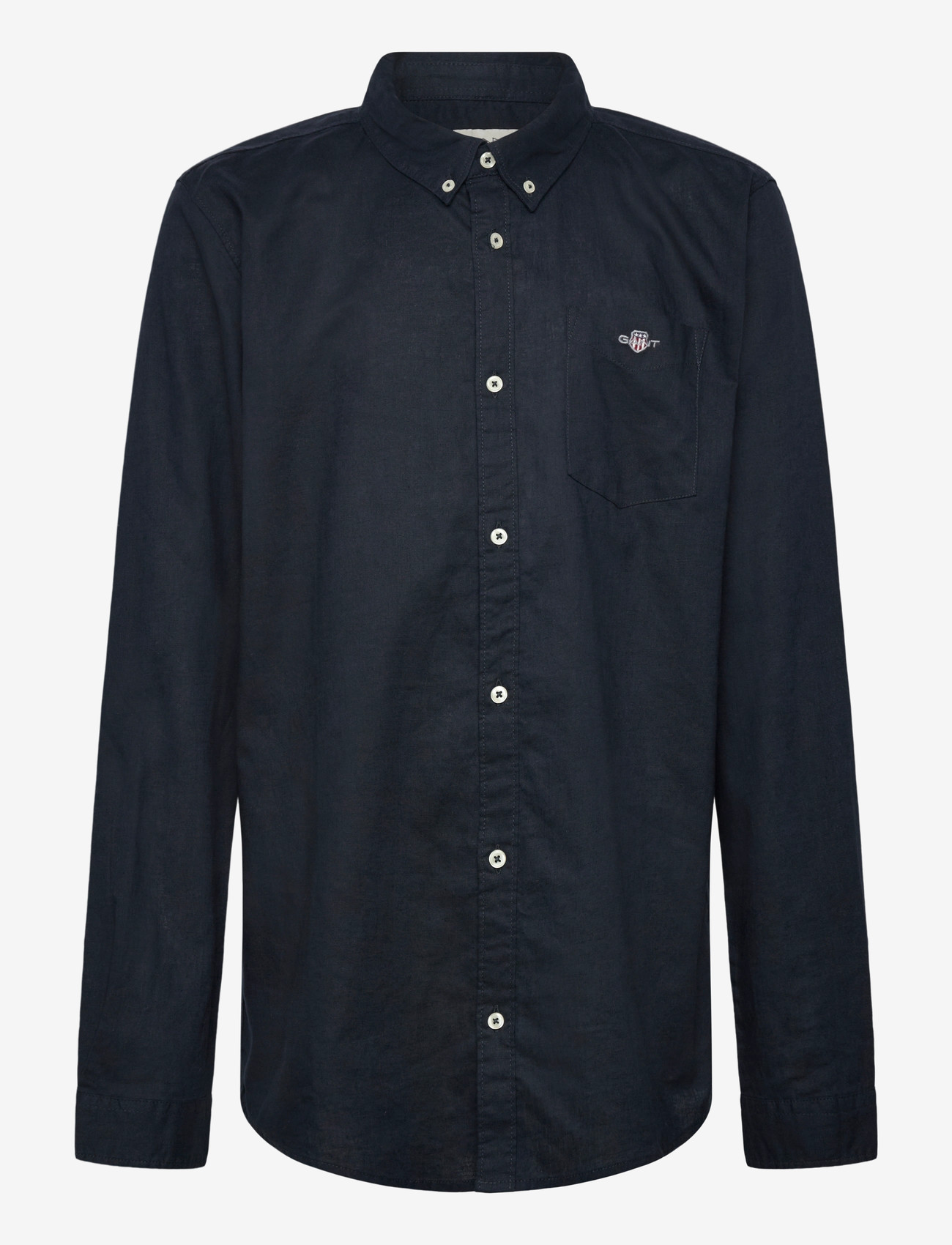 Gant Kids - Shield Linen Blend Shirt - langærmede skjorter - evening blue - 0
