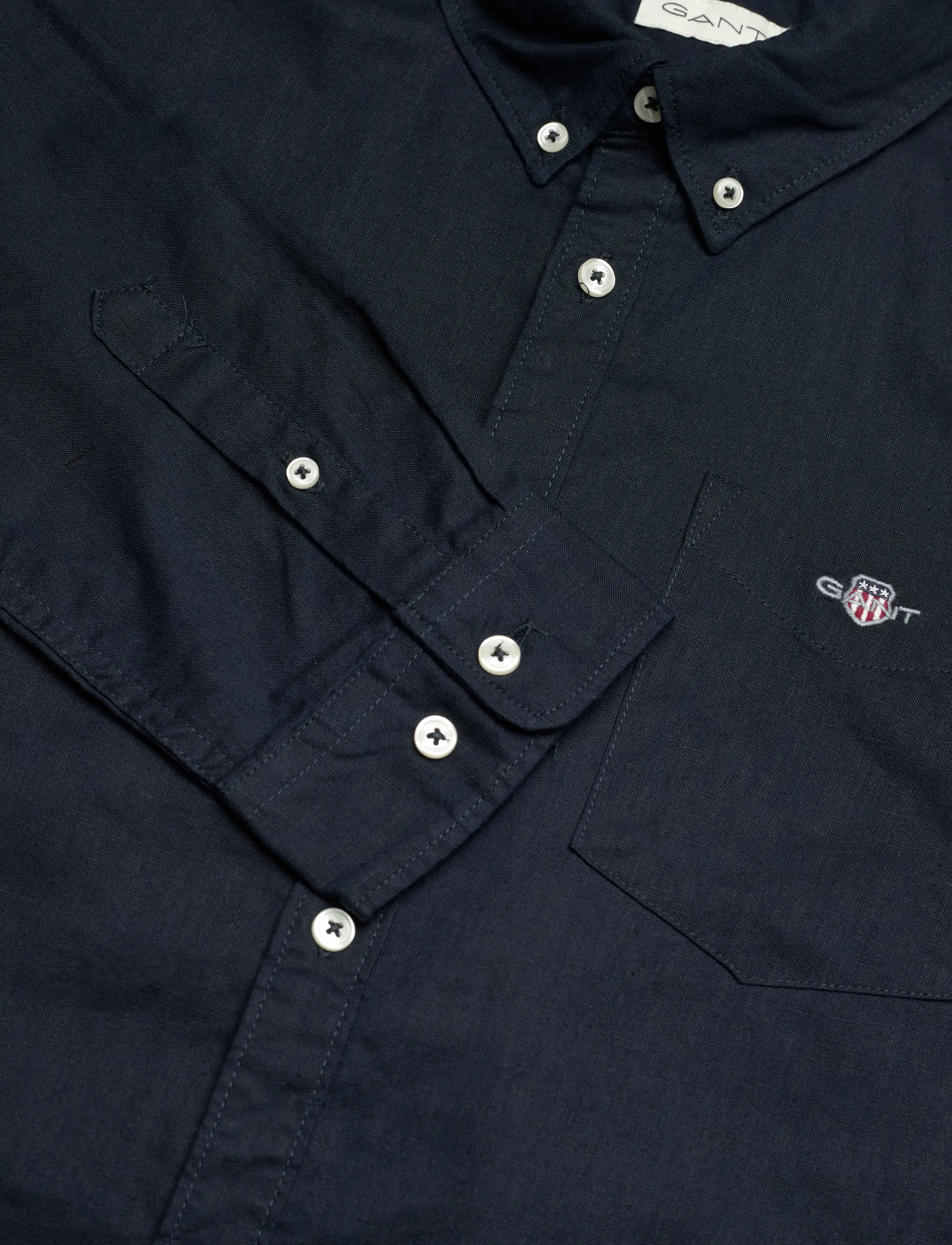 Gant Kids - Shield Linen Blend Shirt - pikkade varrukatega särgid - evening blue - 2