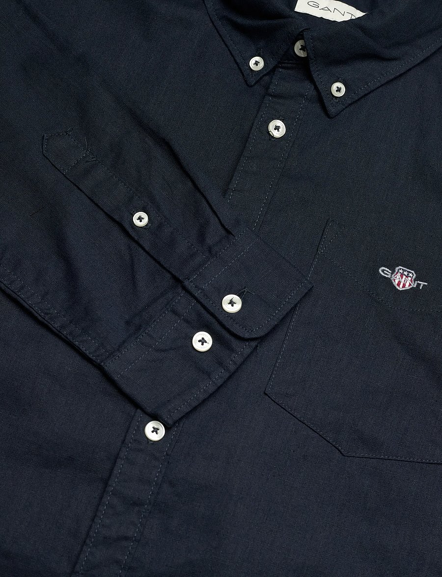 Gant Kids - Shield Linen Blend Shirt - pikkade varrukatega särgid - evening blue - 2