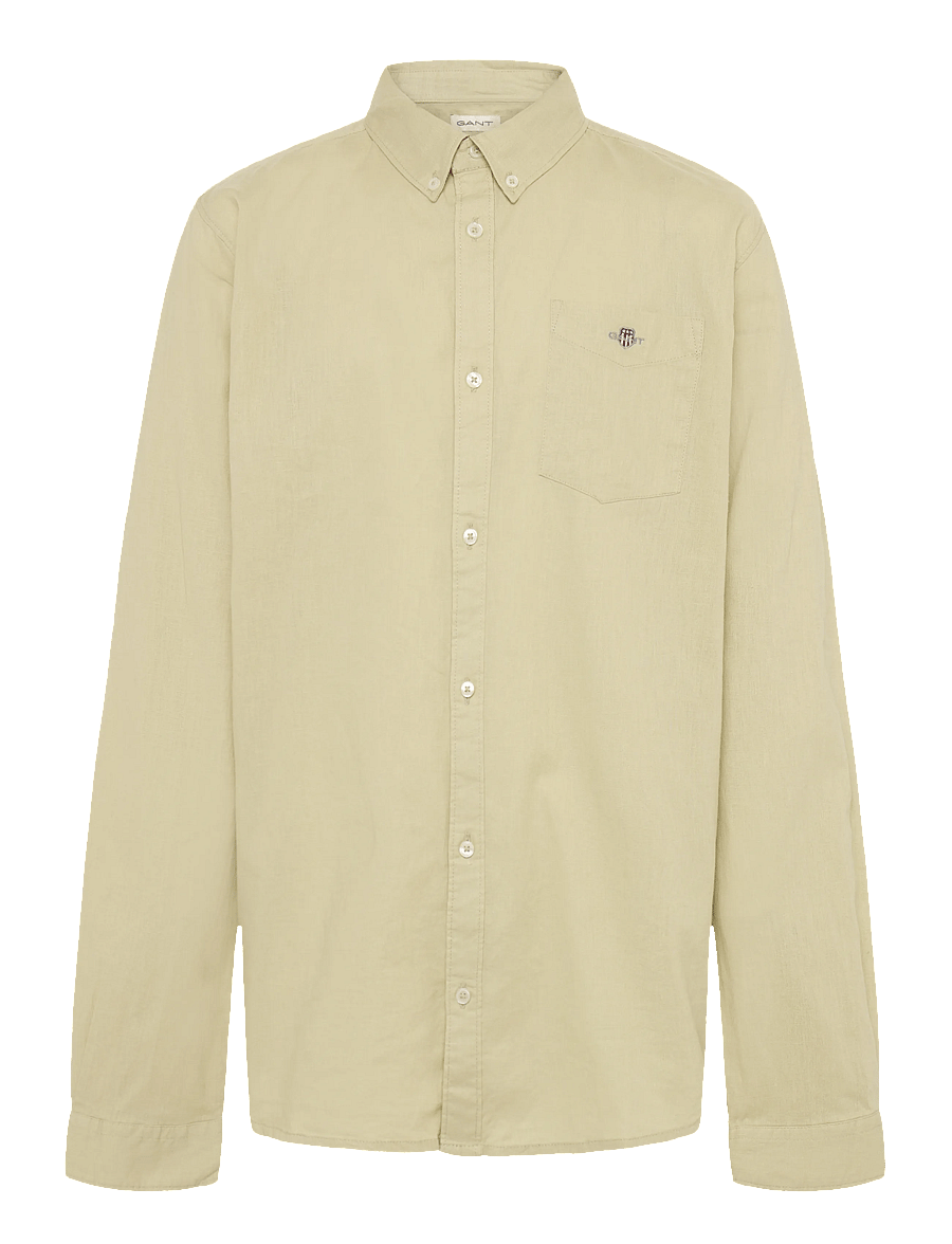 Gant Kids - Shield Linen Blend Shirt - pikkade varrukatega särgid - oat beige - 0