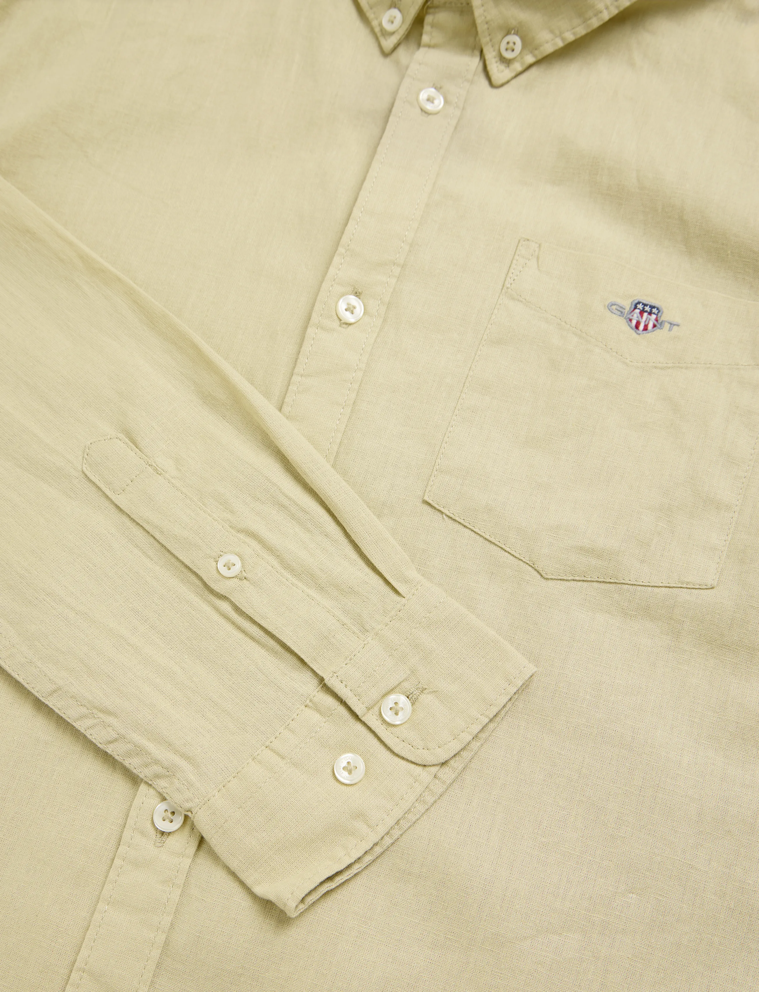 Gant Kids - Shield Linen Blend Shirt - pikkade varrukatega särgid - oat beige - 3