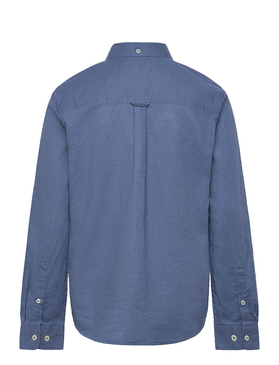 Gant Kids - Shield Linen Blend Shirt - langærmede skjorter - salty sea - 1