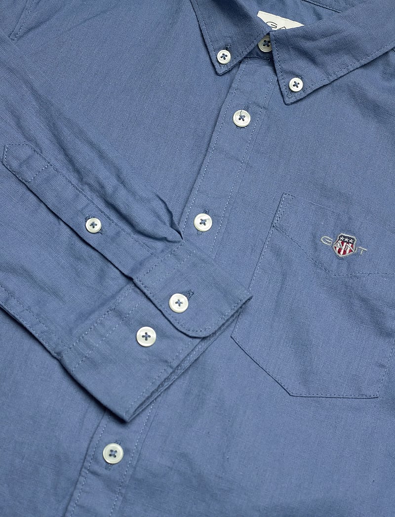 Gant Kids - Shield Linen Blend Shirt - langærmede skjorter - salty sea - 2