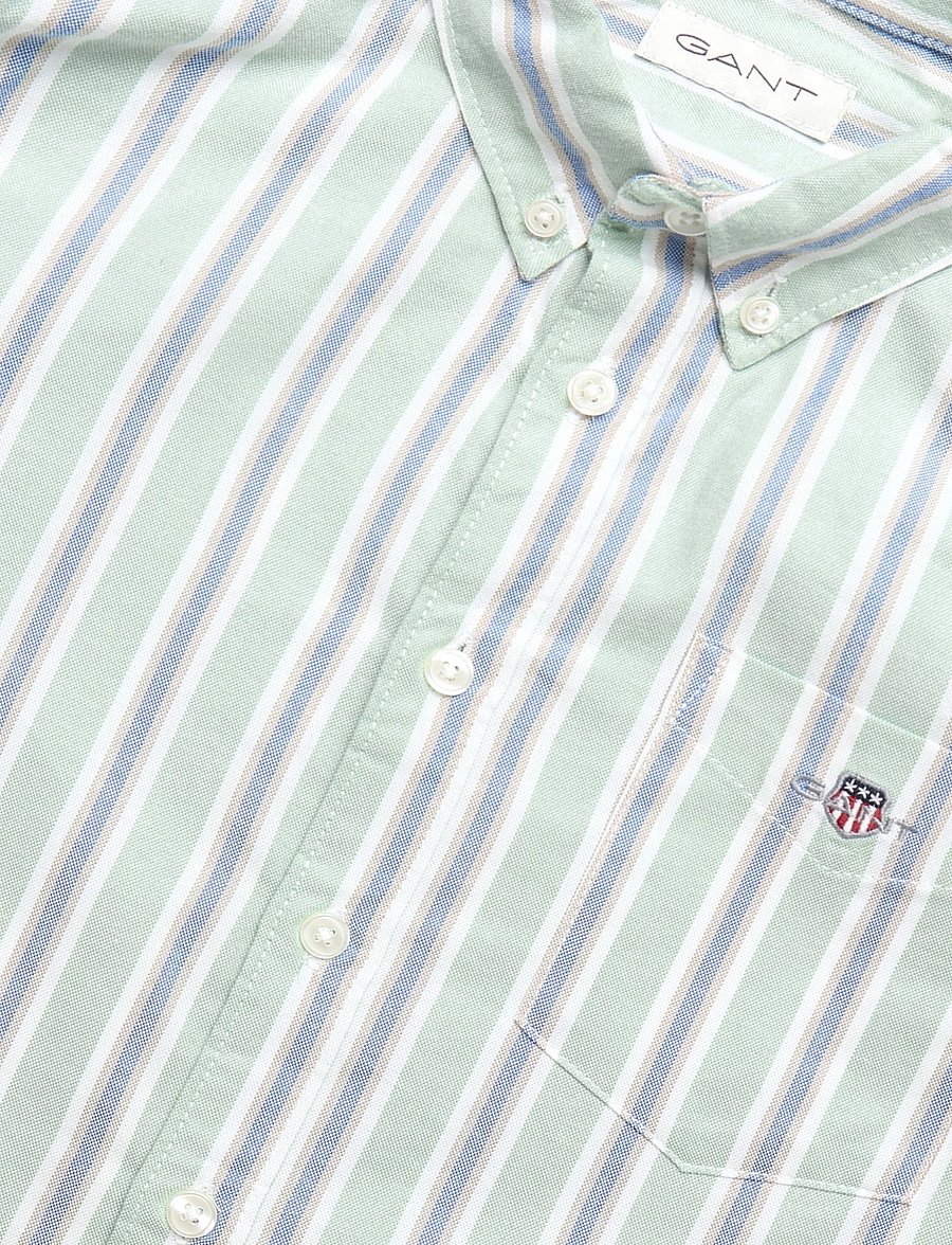 Gant Kids - Seasonal Stripe Shirt - langärmlige hemden - washed turquoise - 2
