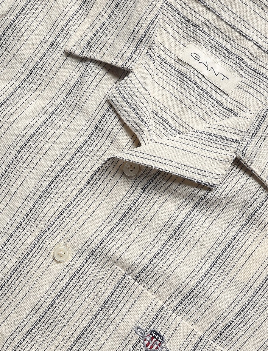 Gant Kids - Shield Striped Linen Blend SS Shirt - creamed white - 2