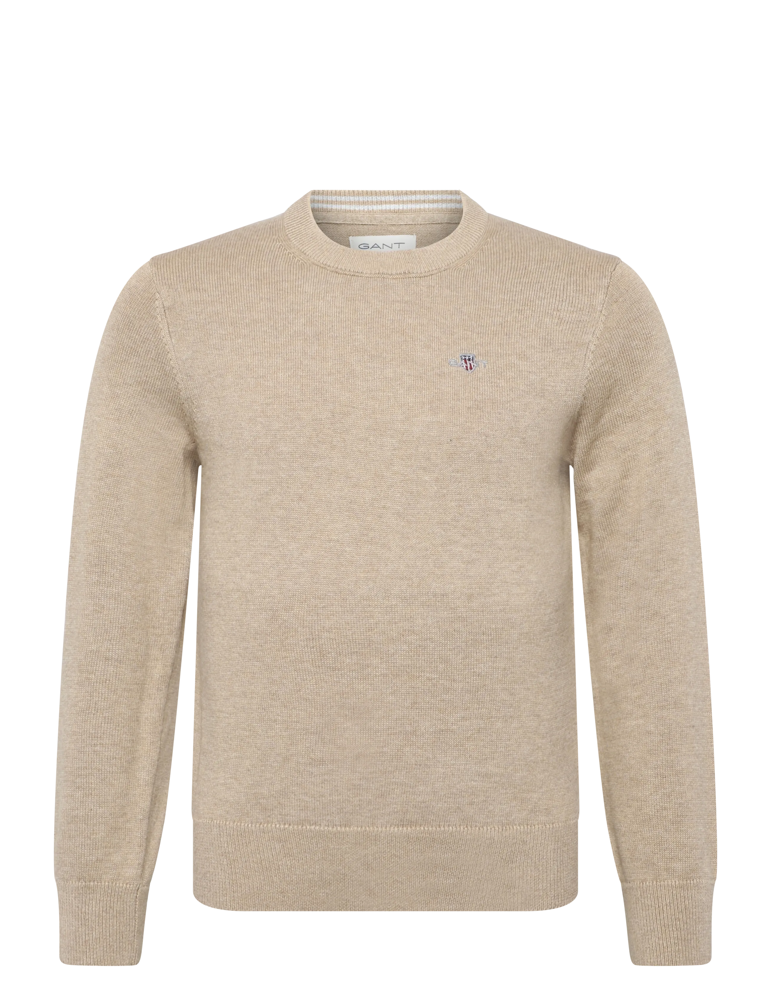 Gant Kids Shield Cotton Crew Neck Sweater - Meestele - OAT BEIGE MARL / beige