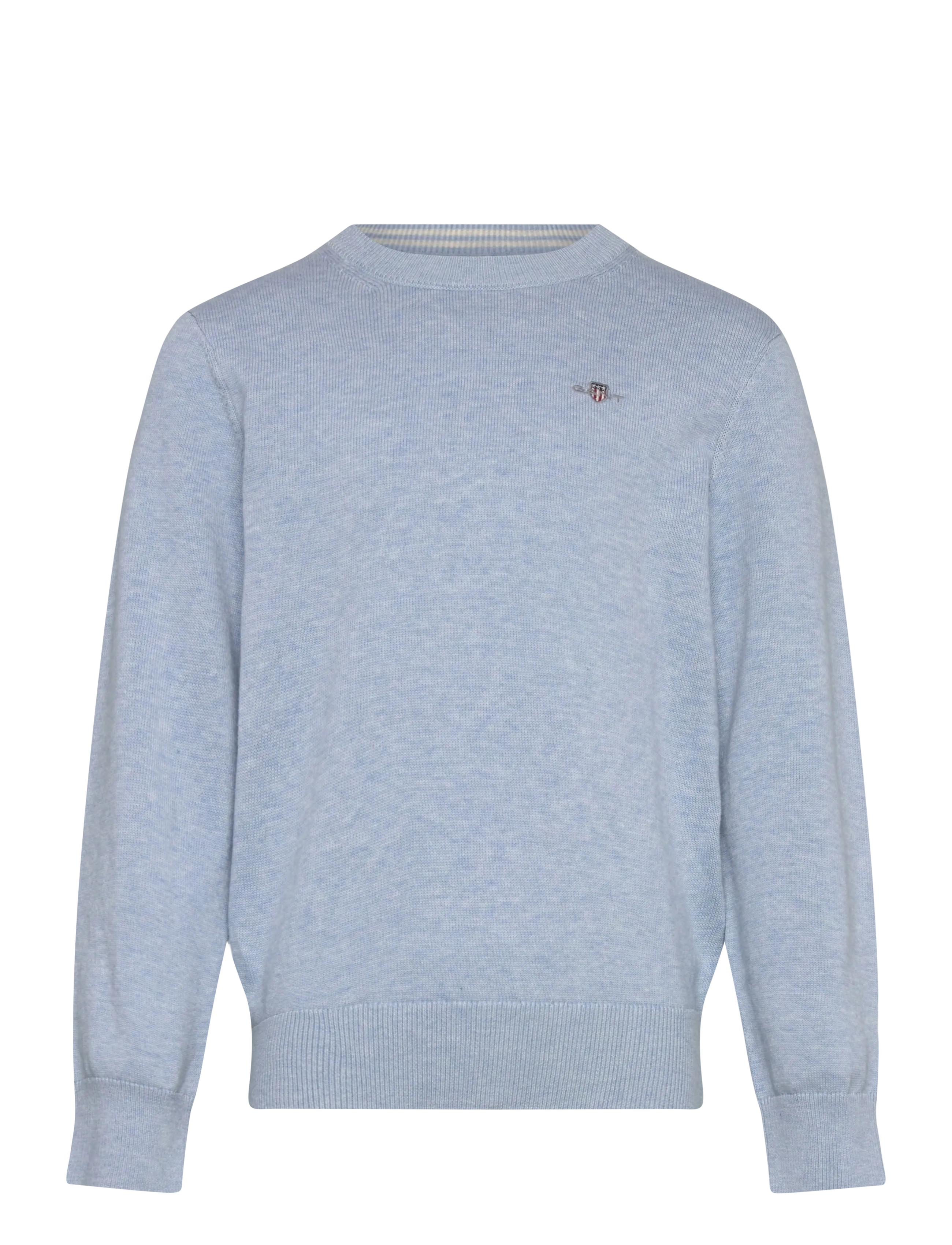 Gant Kids Shield Cotton Crew Neck Sweater - Teens 140-176 - SKY BLUE MARL / blue