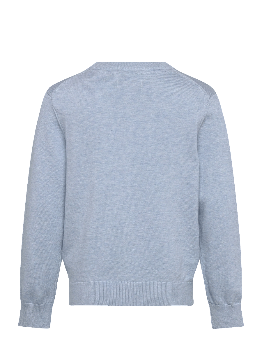 Gant Kids - Shield Cotton Crew Neck Sweater - stickade tröjor - sky blue marl - 1